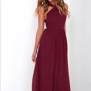 Lulus Long Maroon Bridesmaid Dress